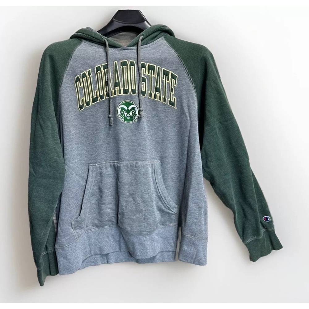 Colorado State University Sweatshirt Mens Large Gray & Green Hoodie Rams Sweater